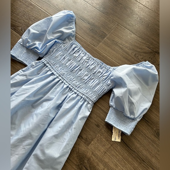 2/$60 NWT The impeccable pig light blue puff sleeve dress smock bodice small - Picture 8 of 9